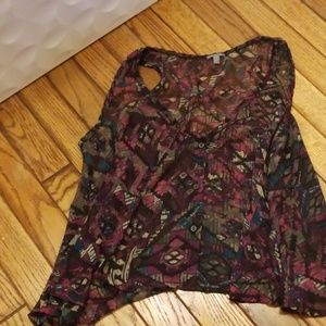 Sheer button front tank top